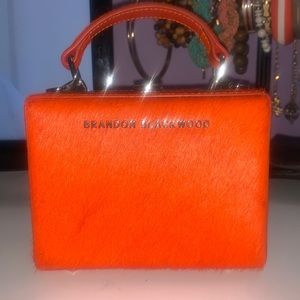 Original Brandon Blackwood Orange Pony Hair Trunk in Burnt Orange-